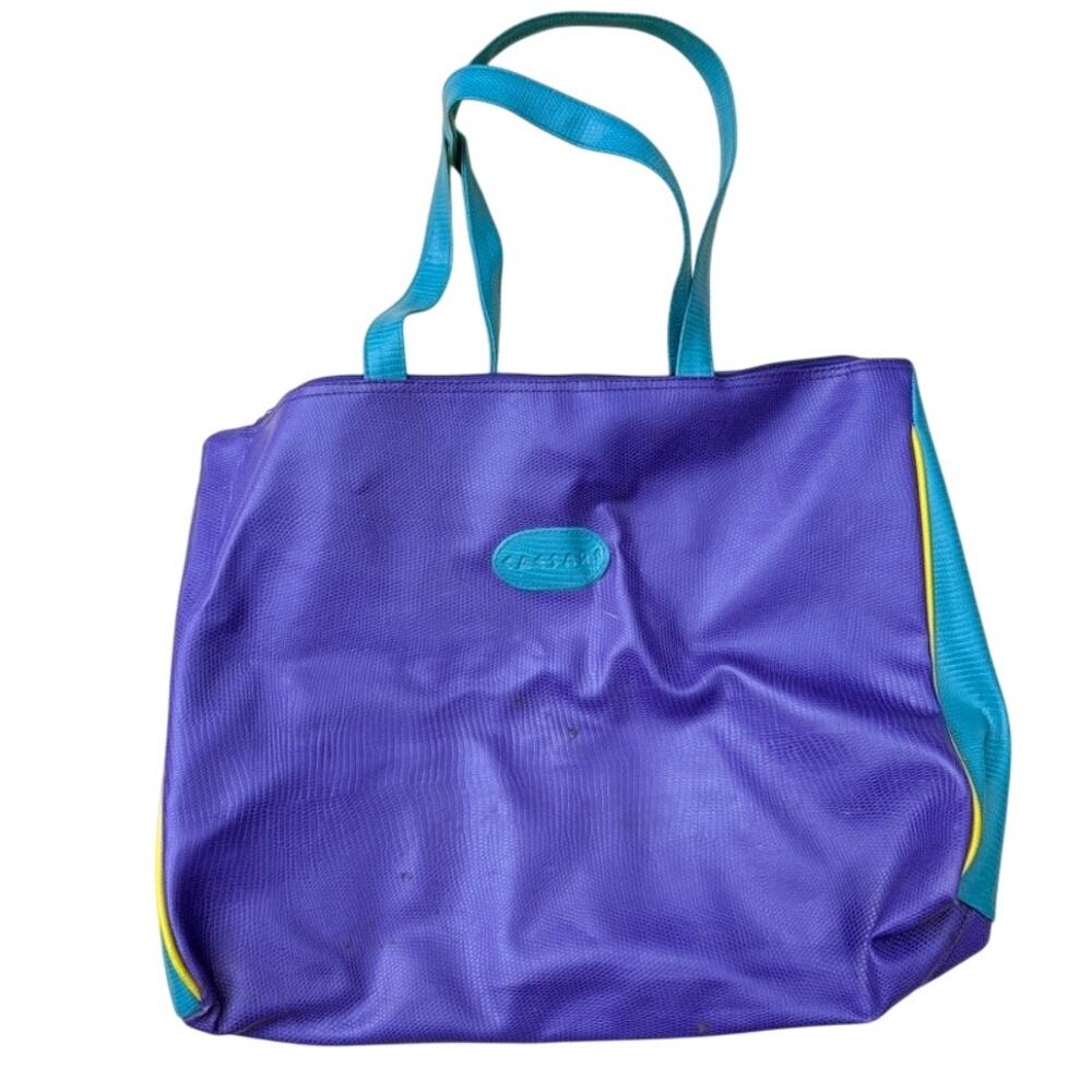 Caesar's Palace Vintage 90s Las Vegas purple blue yellow hand bag